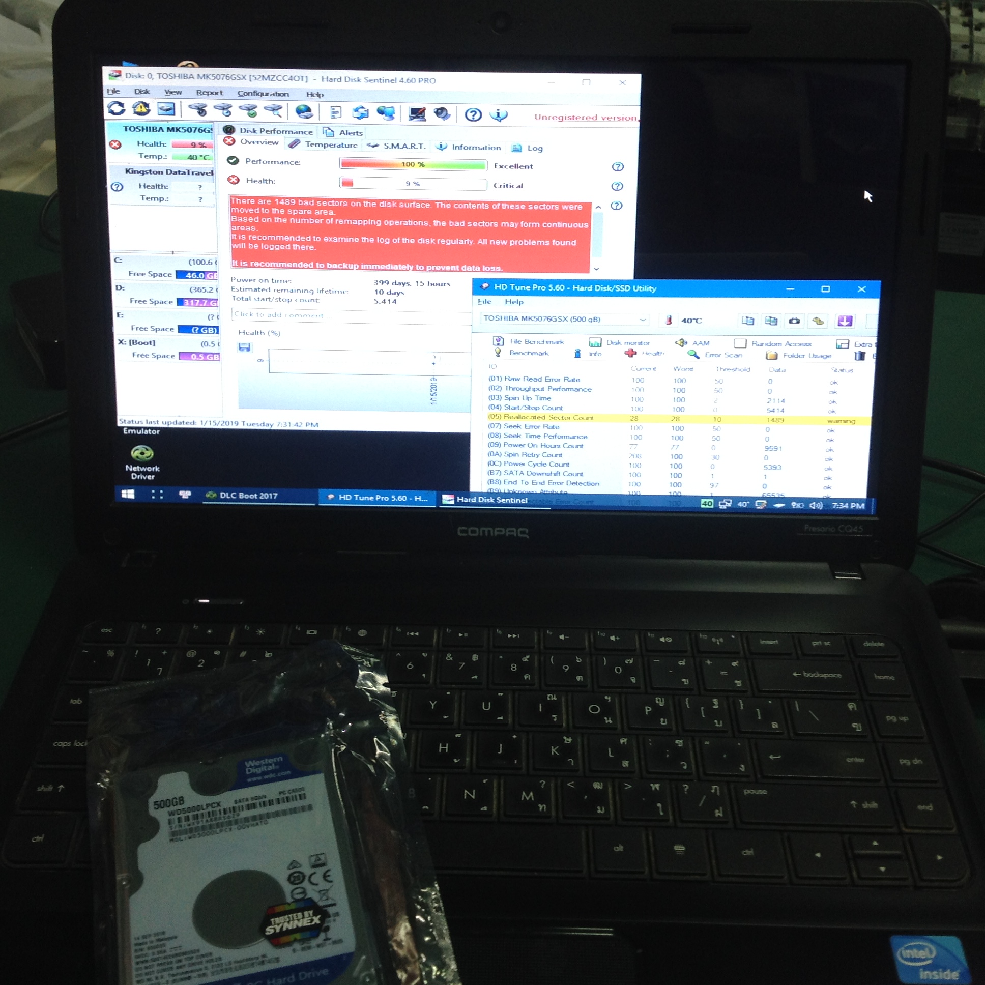 COMPAQ CQ45 เปลี่ยน HDD