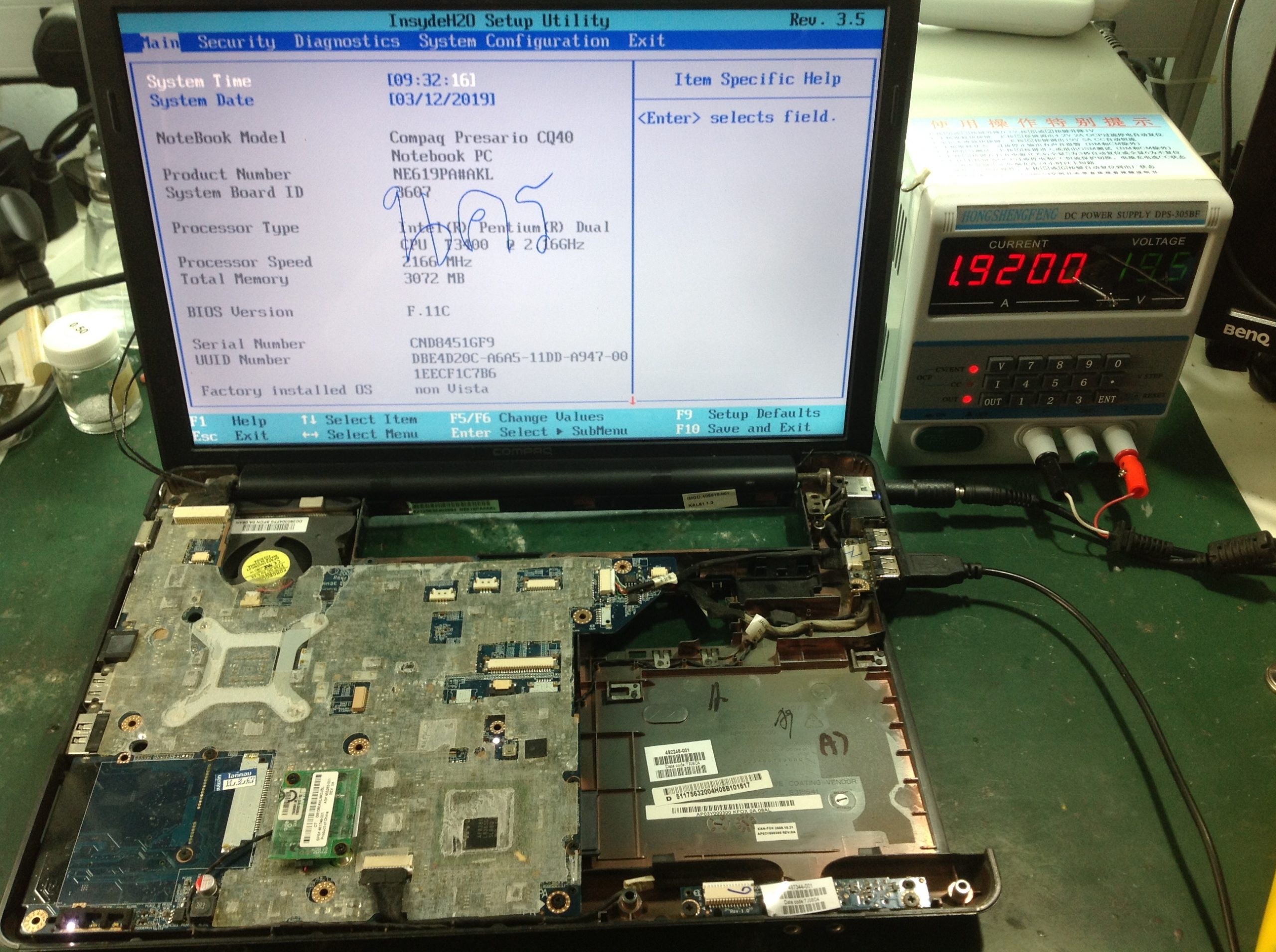COMPAQ CQ40 เปิดไม่ติด