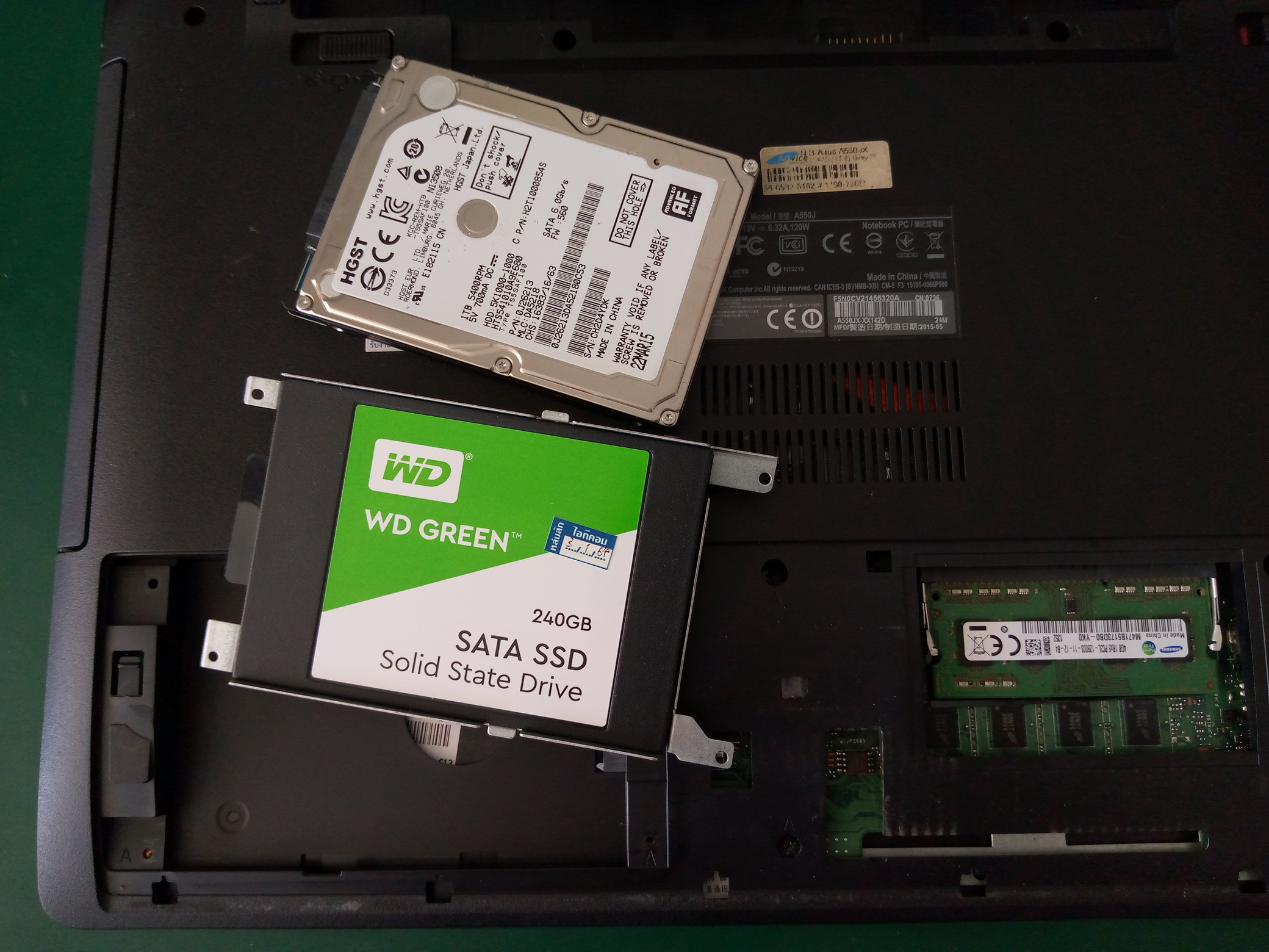 ASUS A550J เปลี่ยน SSD