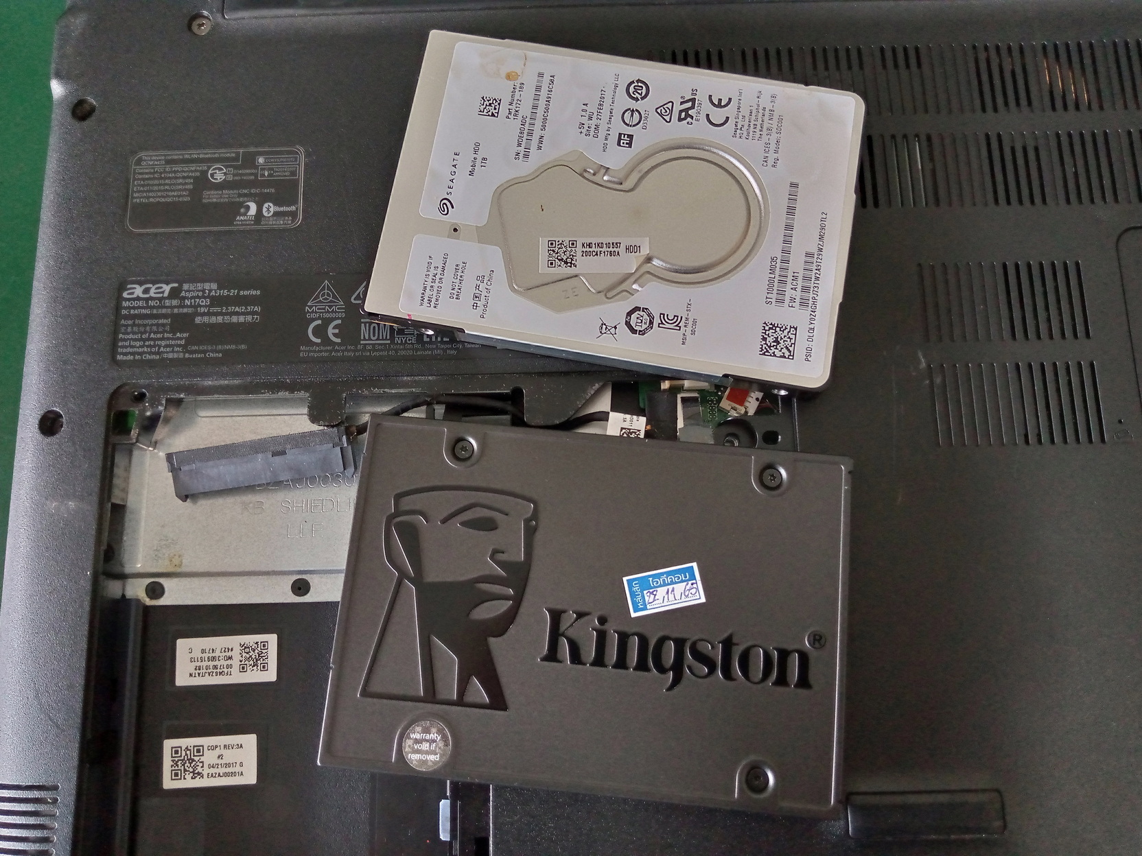 ACER A315-21 เปลี่ยน SSD